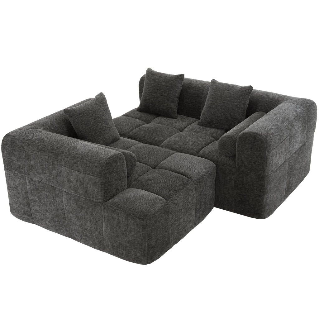 Anthony & Home American Design Collection Signature Chenille Modular Sectional Sofa with deep seating in a modern living room setting
