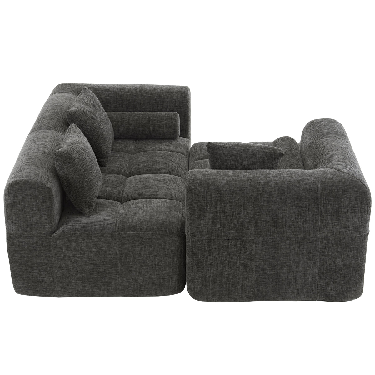 American Design Collection Anthony & Home chenille modular sectional sofa with deep seating and plush cushions.