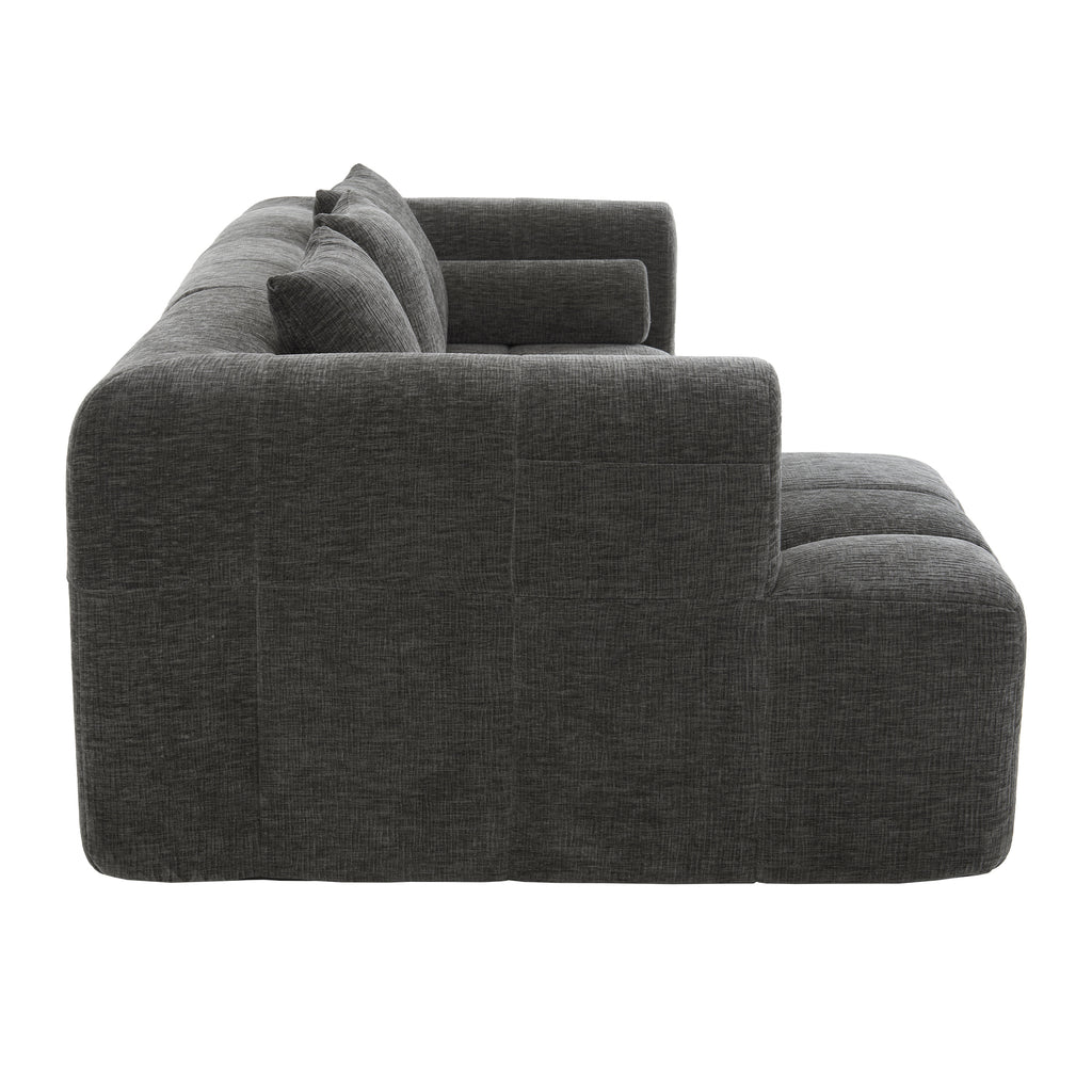 American Design Collection Anthony & Home Signature Chenille Modular Sectional Sofa with deep seating, showcasing plush fabric and contemporary style.