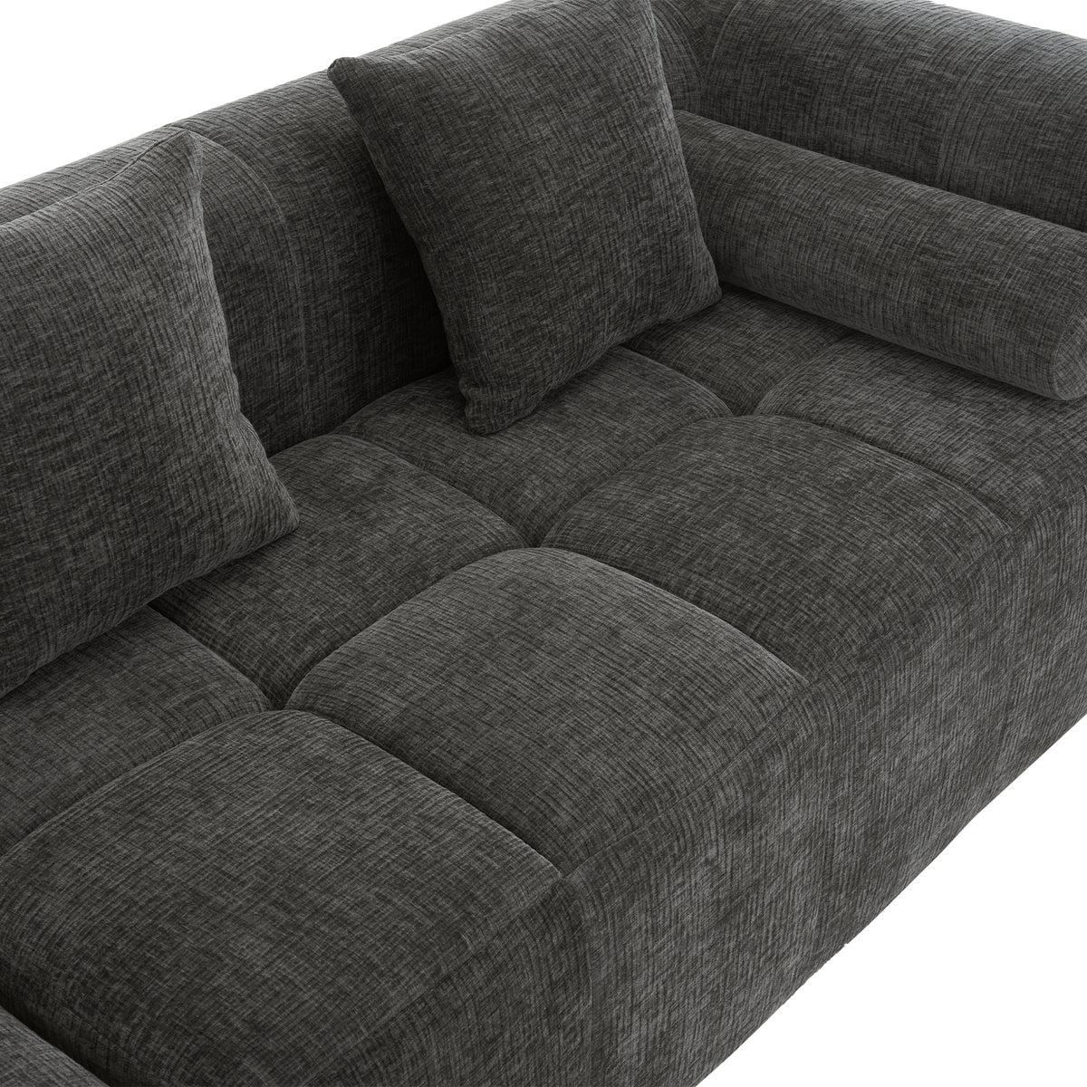 Anthony & Home American Design Collection Signature Chenille Modular Sectional Sofa with deep seating in a modern living room setting.