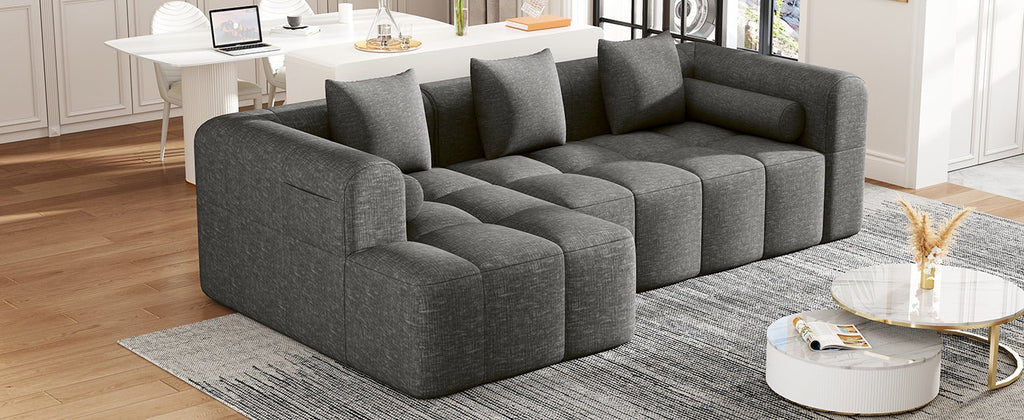 American Design Collection Anthony & Home signature chenille modular sectional sofa with deep seating, shown in a stylish living room setting