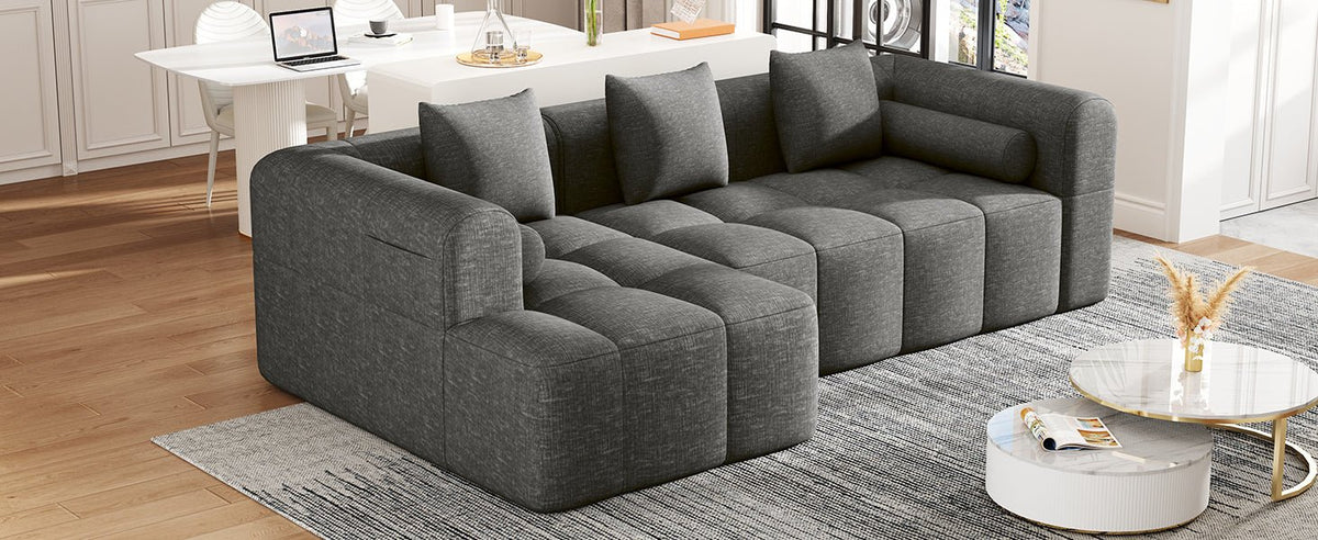 American Design Collection Anthony & Home signature chenille modular sectional sofa with deep seating, shown in a stylish living room setting