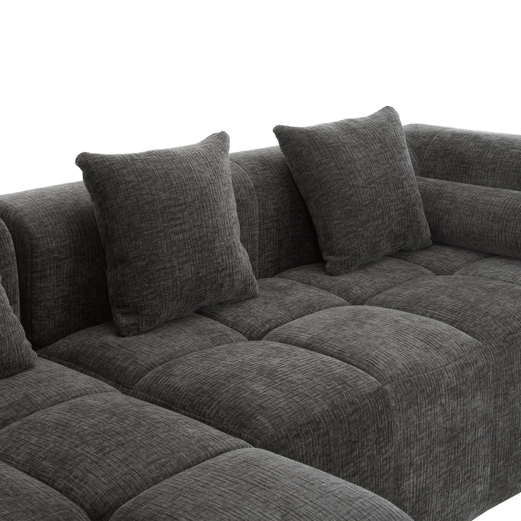 Anthony & Home American Design Collection Signature Chenille Modular Sectional Sofa with deep seating in a modern living room setting.