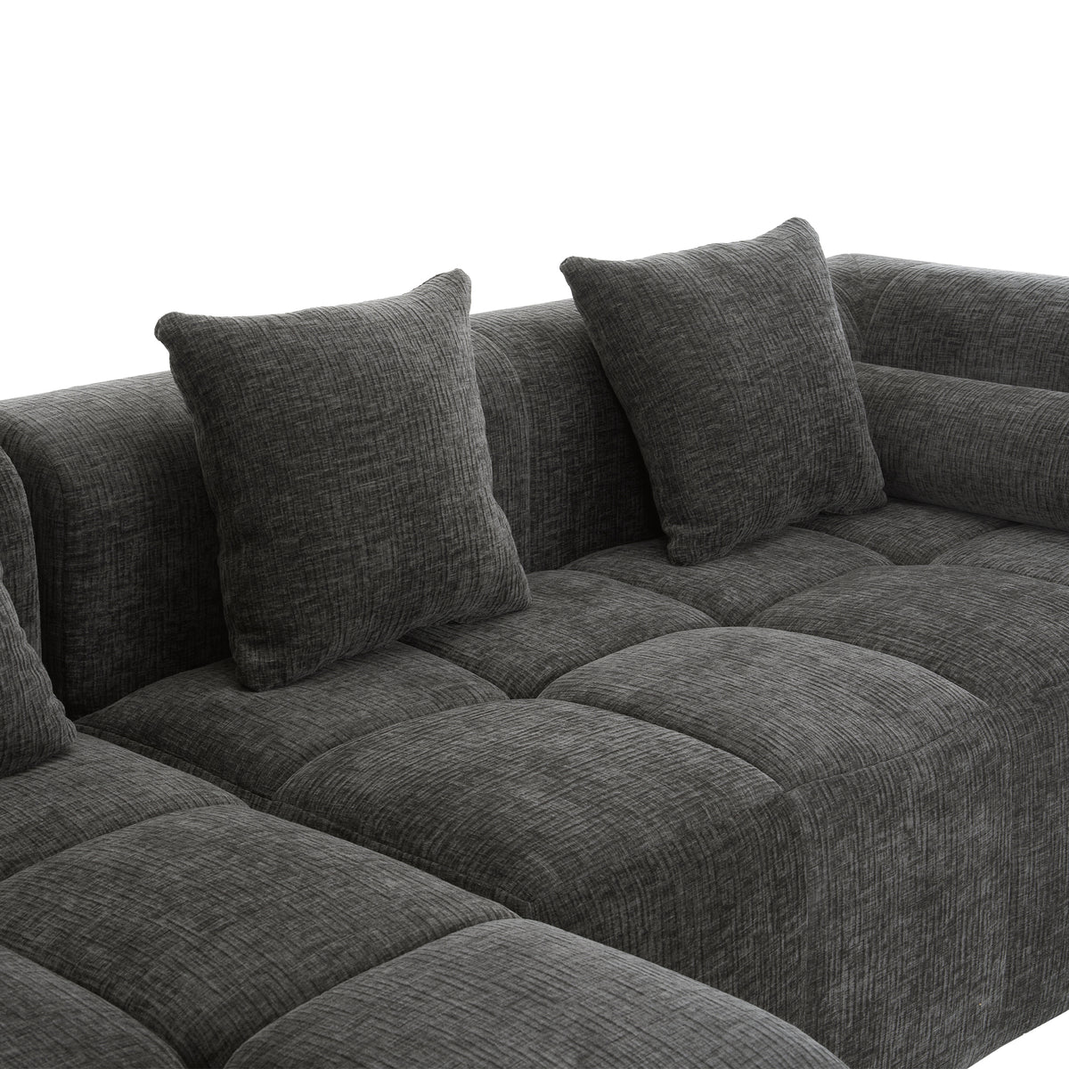 Anthony & Home American Design Collection Signature Chenille Modular Sectional Sofa with deep seating in a modern living room setting.