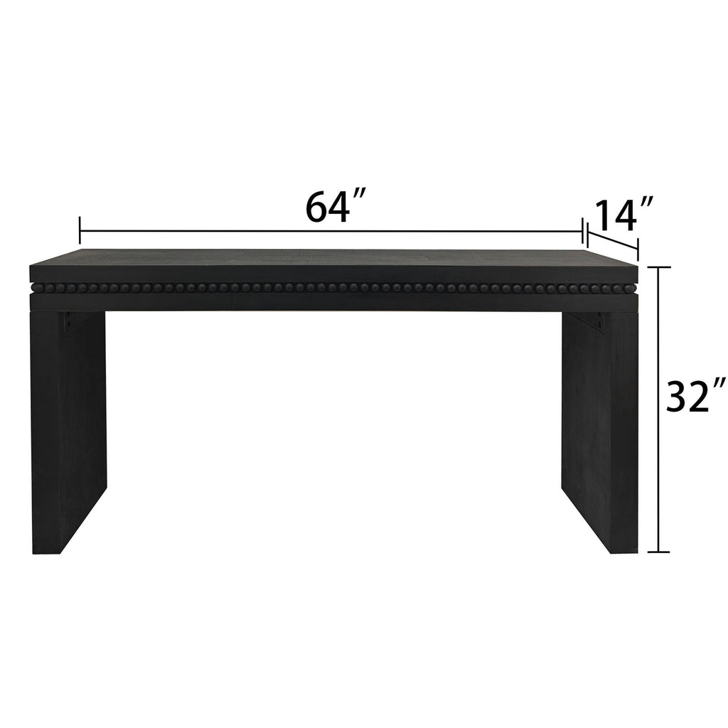 Antique black console table from Anthony & Home Artisan Collection, featuring a classic wooden design with elegant craftsmanship.