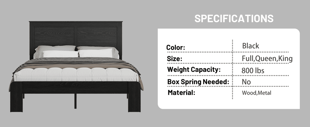 Antique Black Studio Platform King Bed Frame by Anthony & Home with a sleek, modern design and sturdy metal construction.