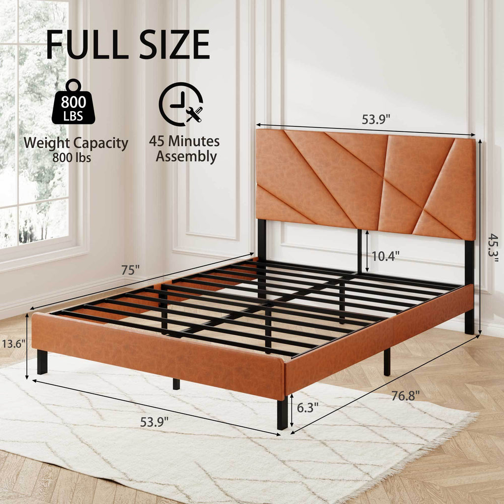 Antique brown full-size metal bed frame with built-in storage drawers, featuring a classic design and sturdy construction by Anthony & Home
