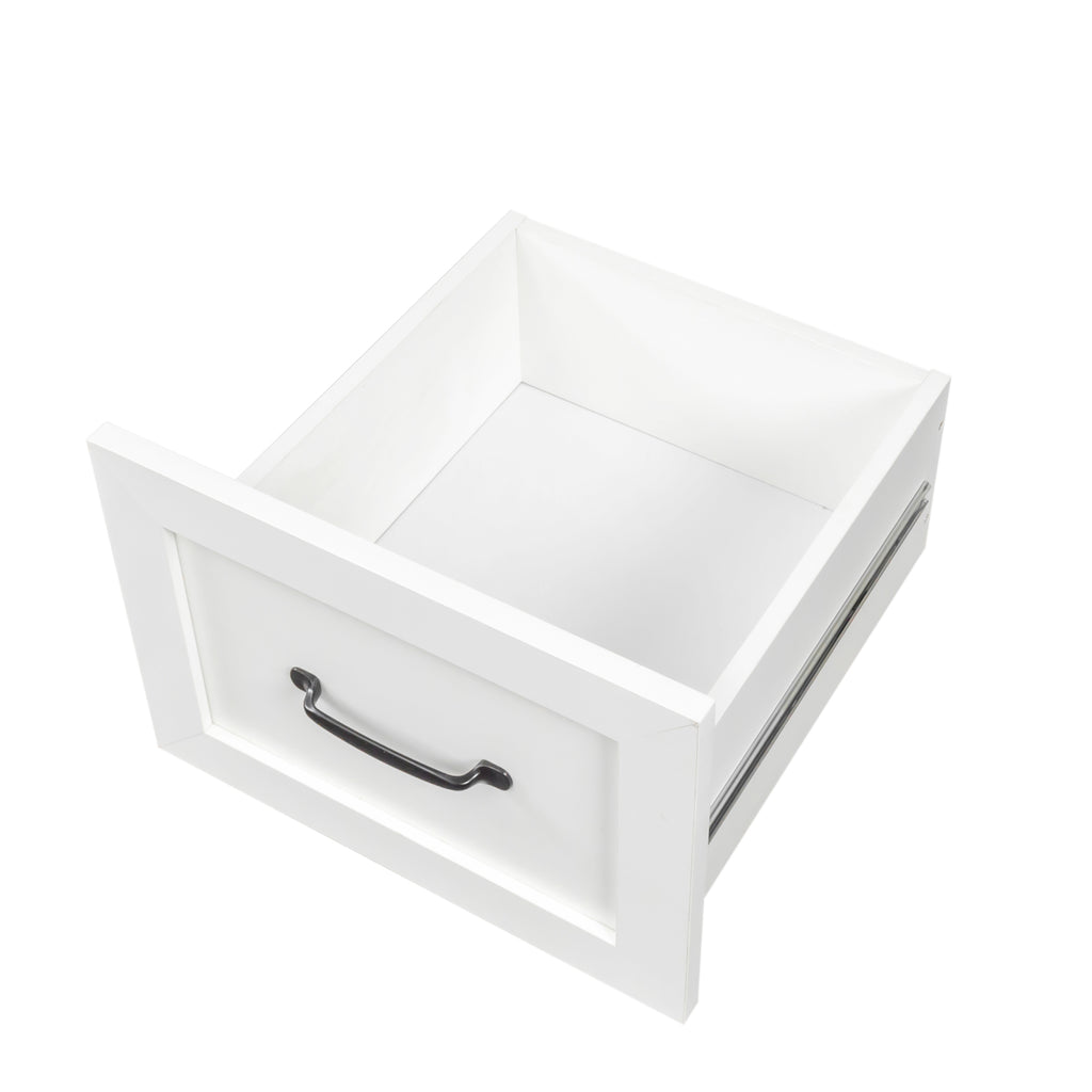 Antiqued white desk with hutch from Anthony & Home featuring vintage-style wooden workspace and storage.