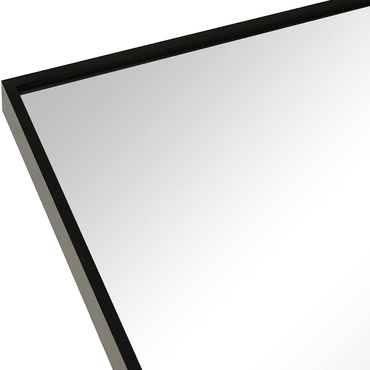 Arched black aluminum frame bathroom mirror with sleek design, showcasing a modern and stylish bathroom decor element.