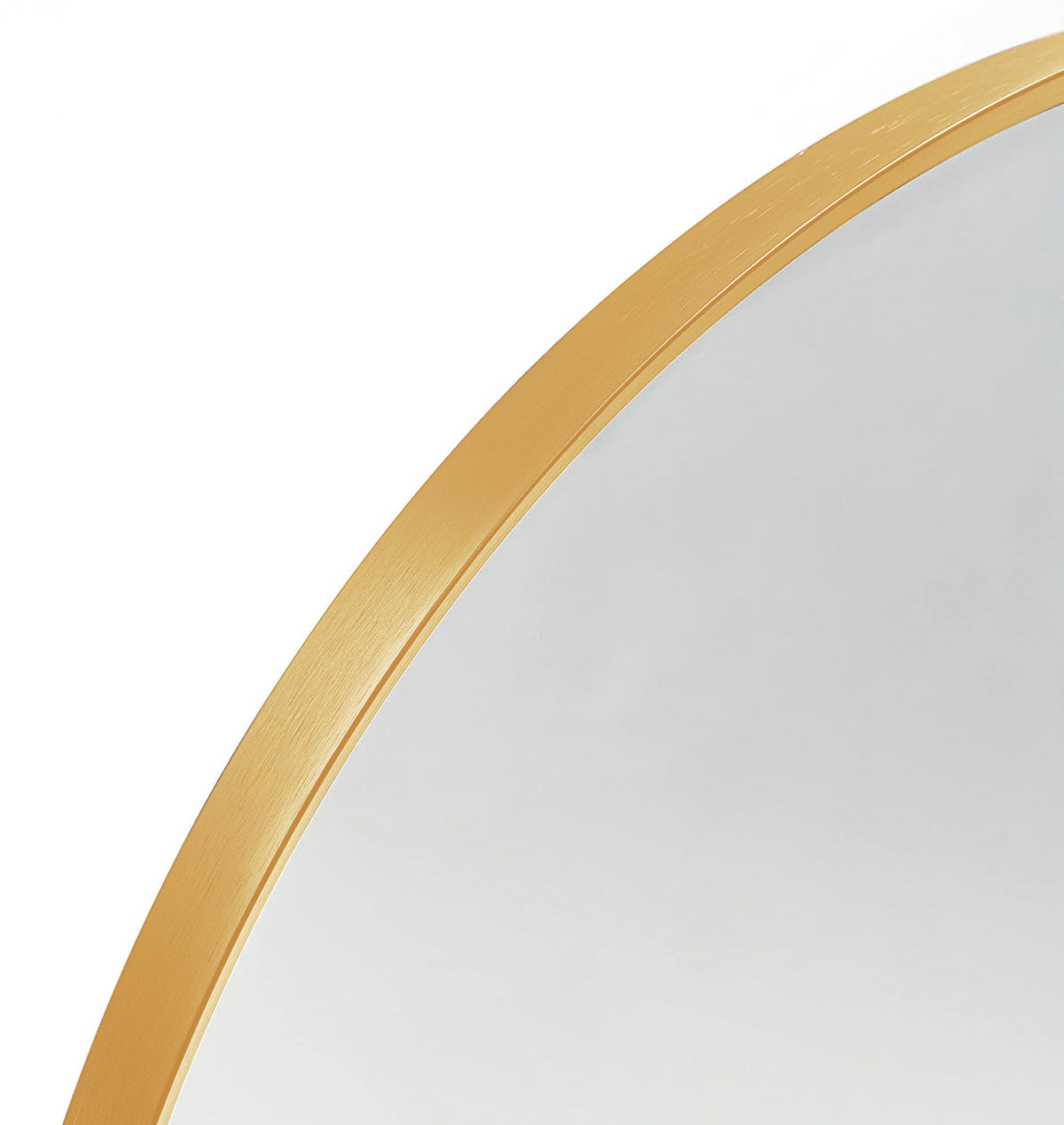 Arched gold metal mirror from the Classic Collection by Anthony & Home, featuring a sleek, elegant design for modern interiors.