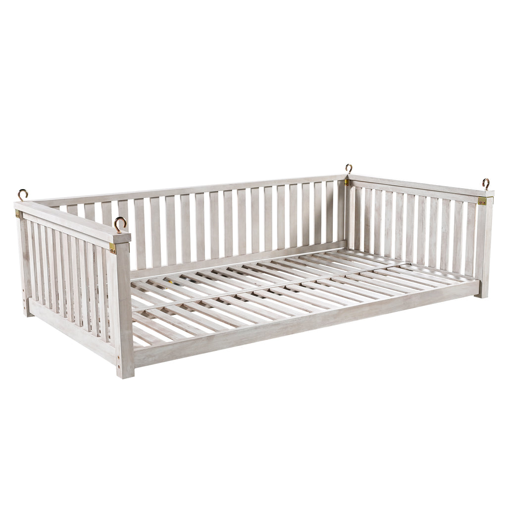 Anthony & Home Topmax Studio solid wood twin size porch swing with ropes, featuring a classic design and comfortable seating.