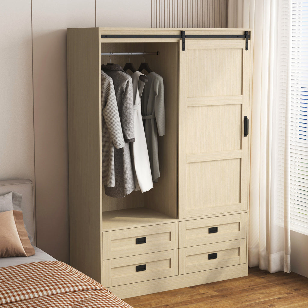 Anthony & Home Atelier Collection armoire with wooden doors and metal handles, showcasing elegant storage furniture.
