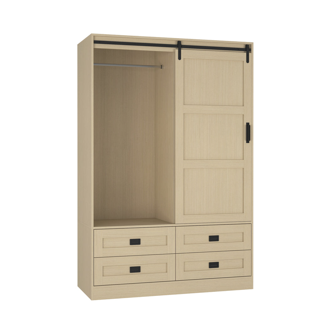 Anthony & Home Atelier Collection armoire with wooden doors and sleek design, showcasing a modern storage solution.