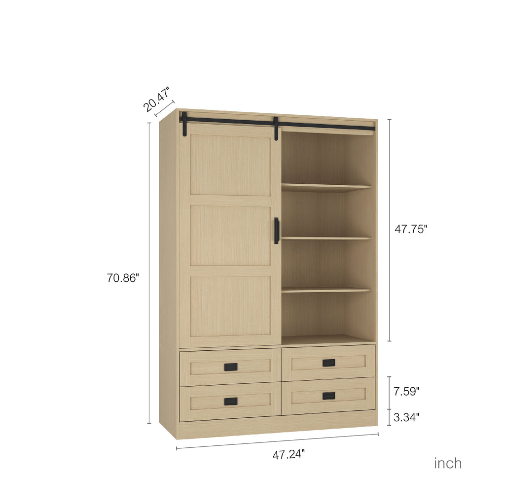 Anthony & Home Atelier Collection armoire with wood finish and modern design, featuring double doors and sleek hardware.