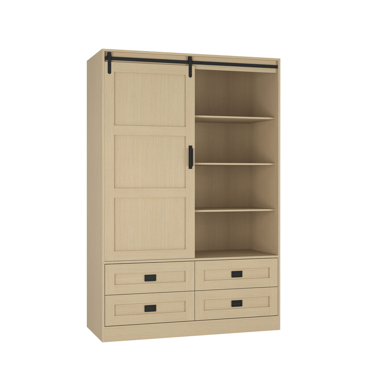 Anthony & Home Atelier Collection armoire with sleek wooden finish and modern design, featuring double doors and storage compartments.