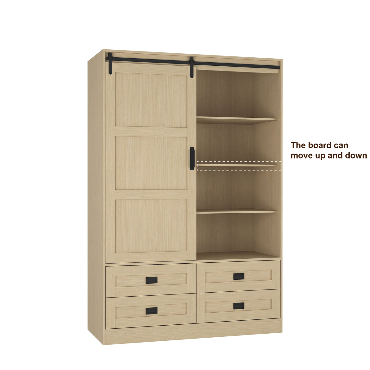 Anthony & Home Atelier Collection armoire with wooden finish, featuring double doors and classic design for bedroom storage.