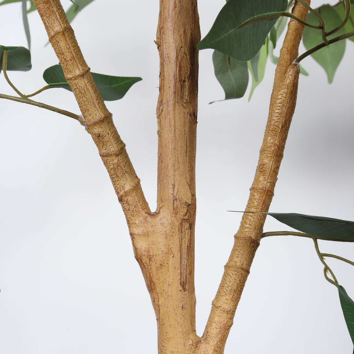 Artificial Ficus Tree, 6 ft with natural trunk in black pot, ideal for indoor home or office decor by Anthony & Home.