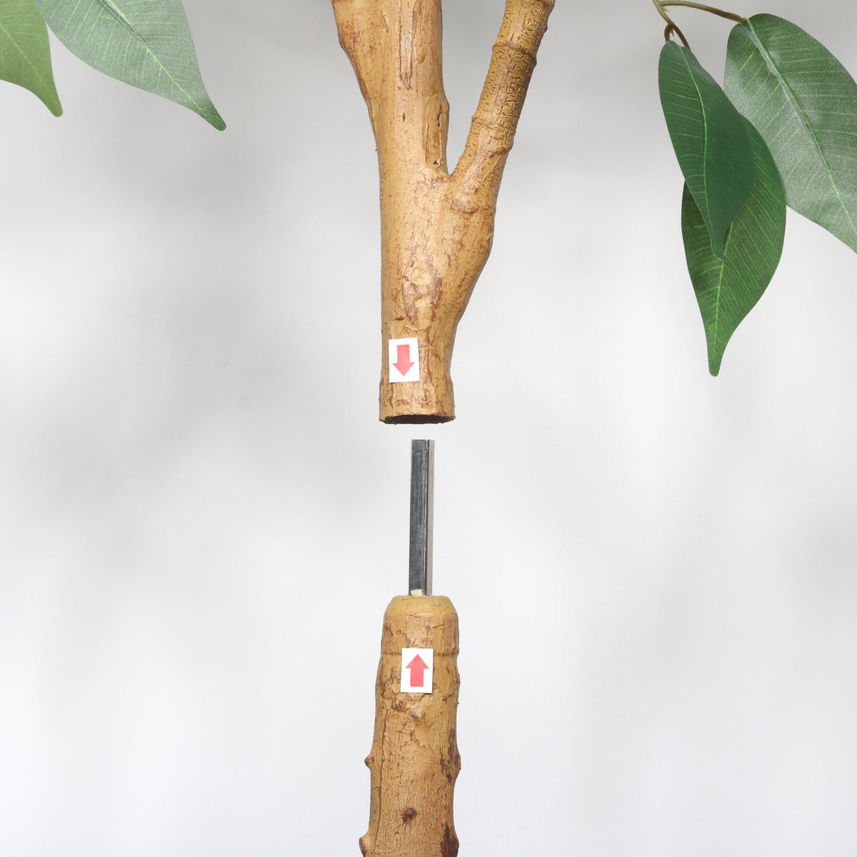 6 ft artificial Ficus tree with natural trunk in black pot, ideal for indoor home or office decor by Anthony & Home.