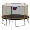 Anthony & Home 14-foot trampoline with tarpaulin cover and safety enclosure, showing the sturdy frame and jump surface.
