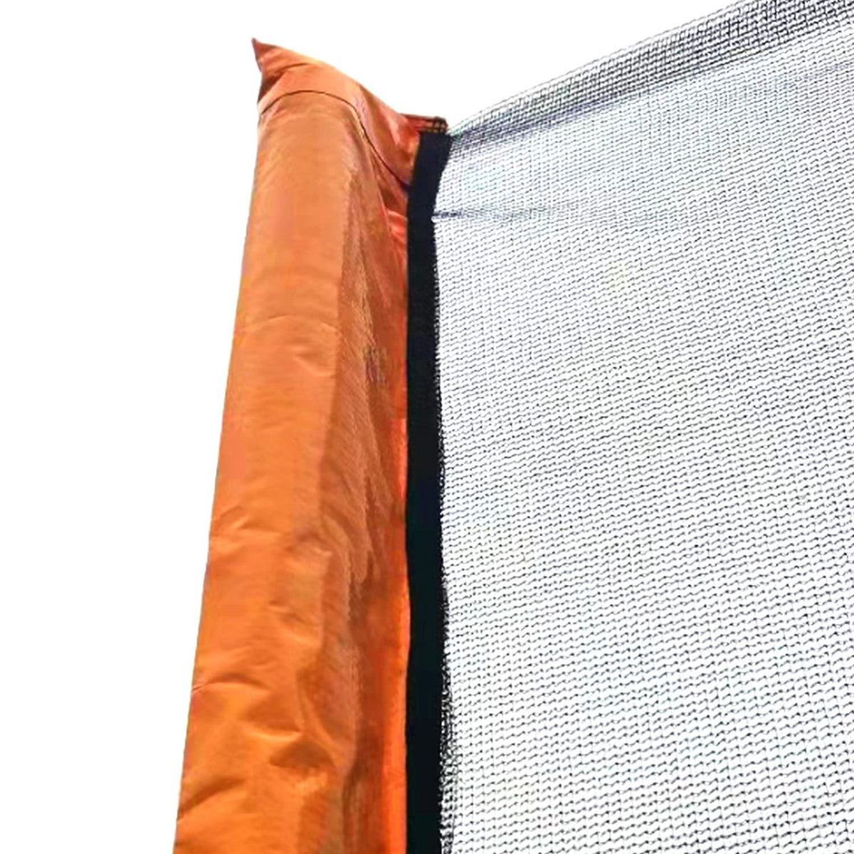 Anthony & Home 14-foot trampoline with enclosure and tarpaulin cover, showcasing the safety net and sturdy frame for outdoor fun.