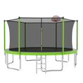Anthony & Home 14-foot trampoline with galvanized steel frame and safety net, showing the jumping surface and sturdy frame structure.