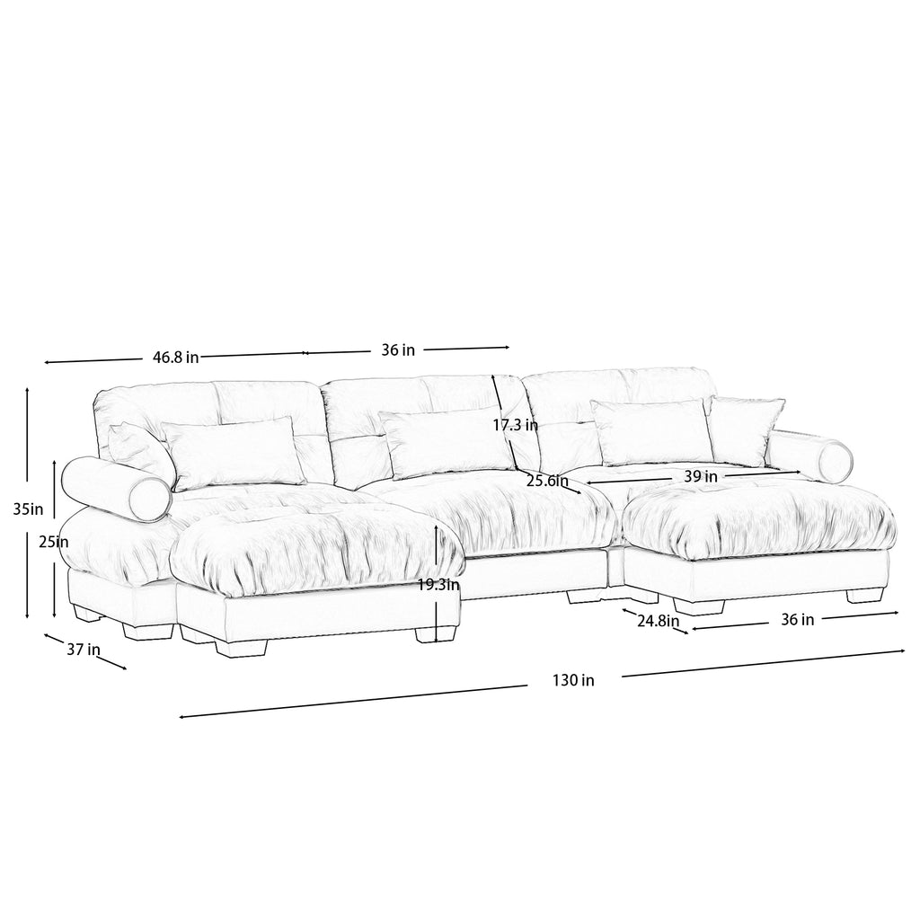 Anthony & Home Atelier Camel Velvet U-Shape Modular Sectional sofa with plush velvet upholstery and modern design.