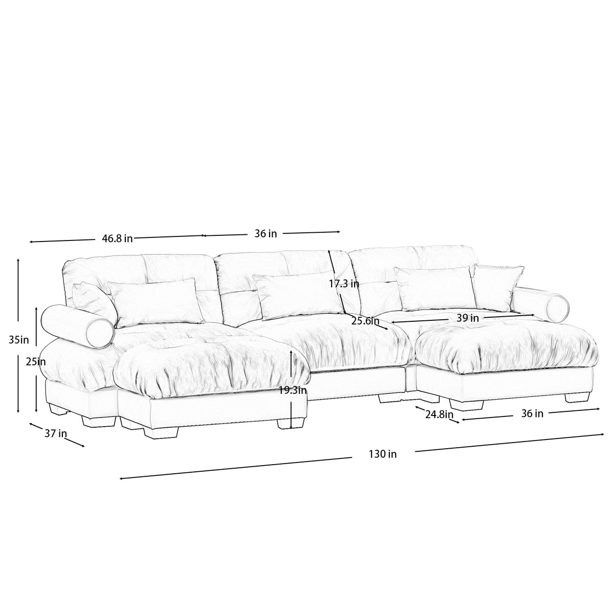 Anthony & Home Atelier Camel Velvet U-Shape Modular Sectional sofa with plush velvet upholstery and modern design.
