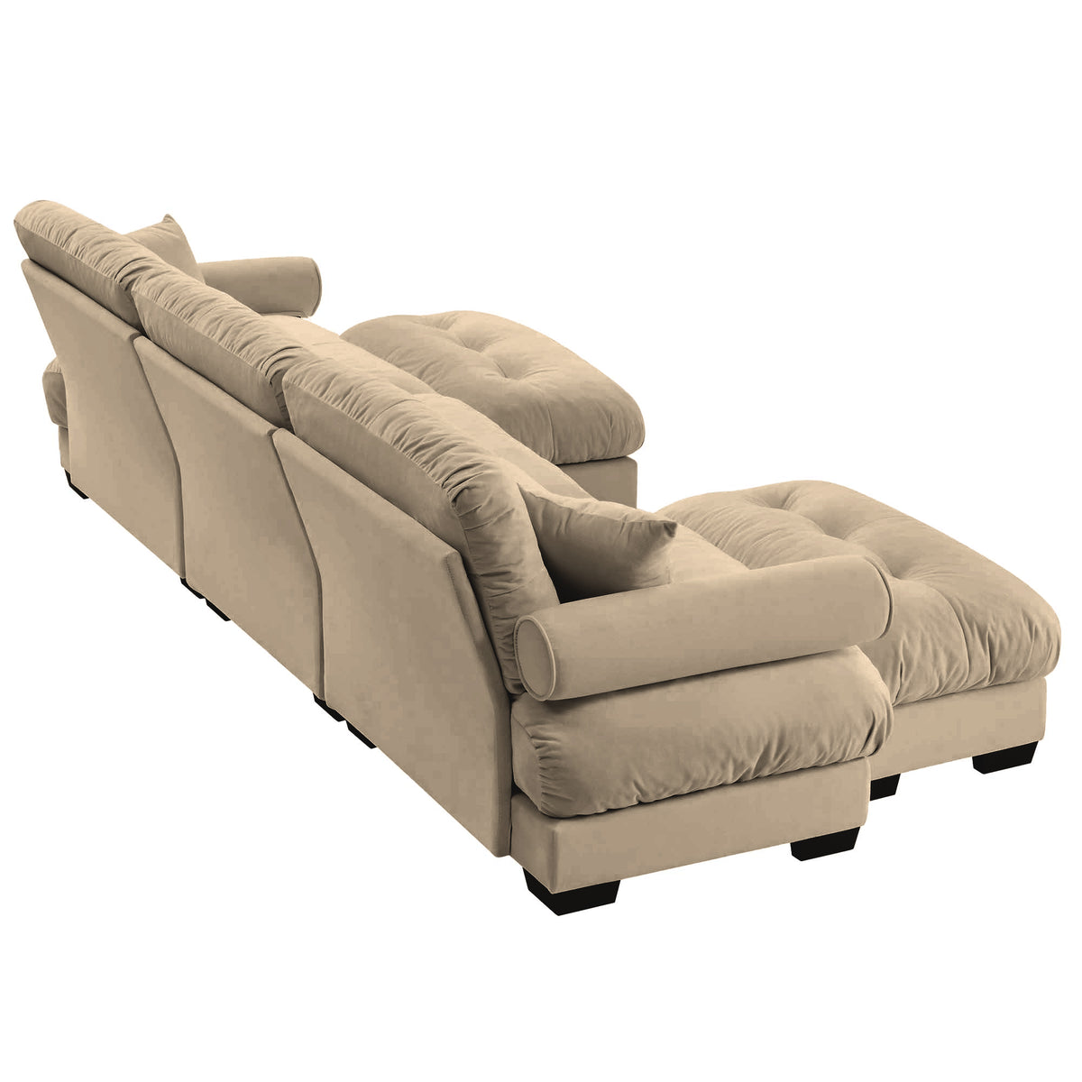 Anthony & Home Atelier Camel Velvet U-Shape Modular Sectional sofa with plush velvet upholstery and modern design.