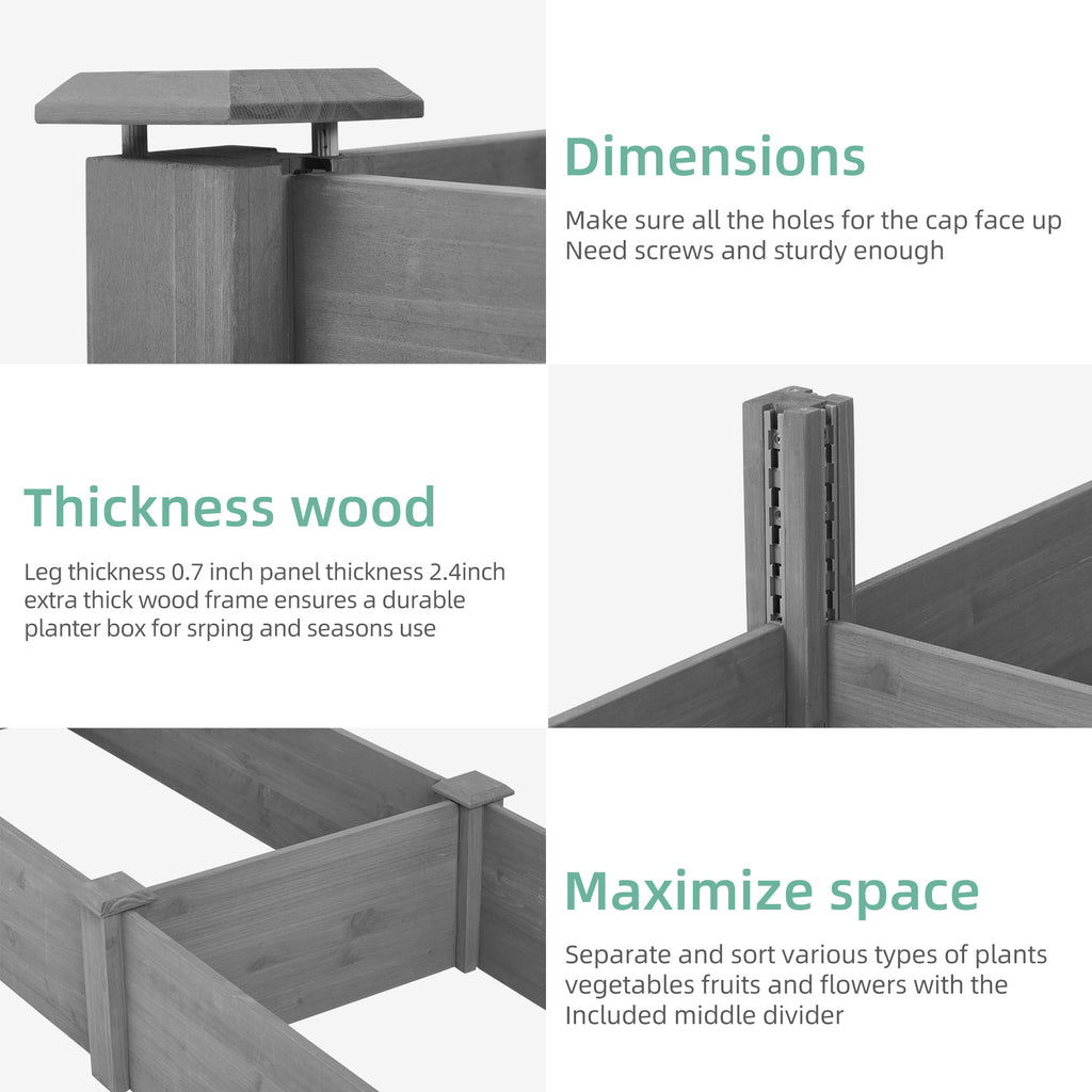 Anthony & Home Atelier Cedar Raised Garden Bed 96x28x10 outdoor planter box with tool-free assembly and durable cedar wood.