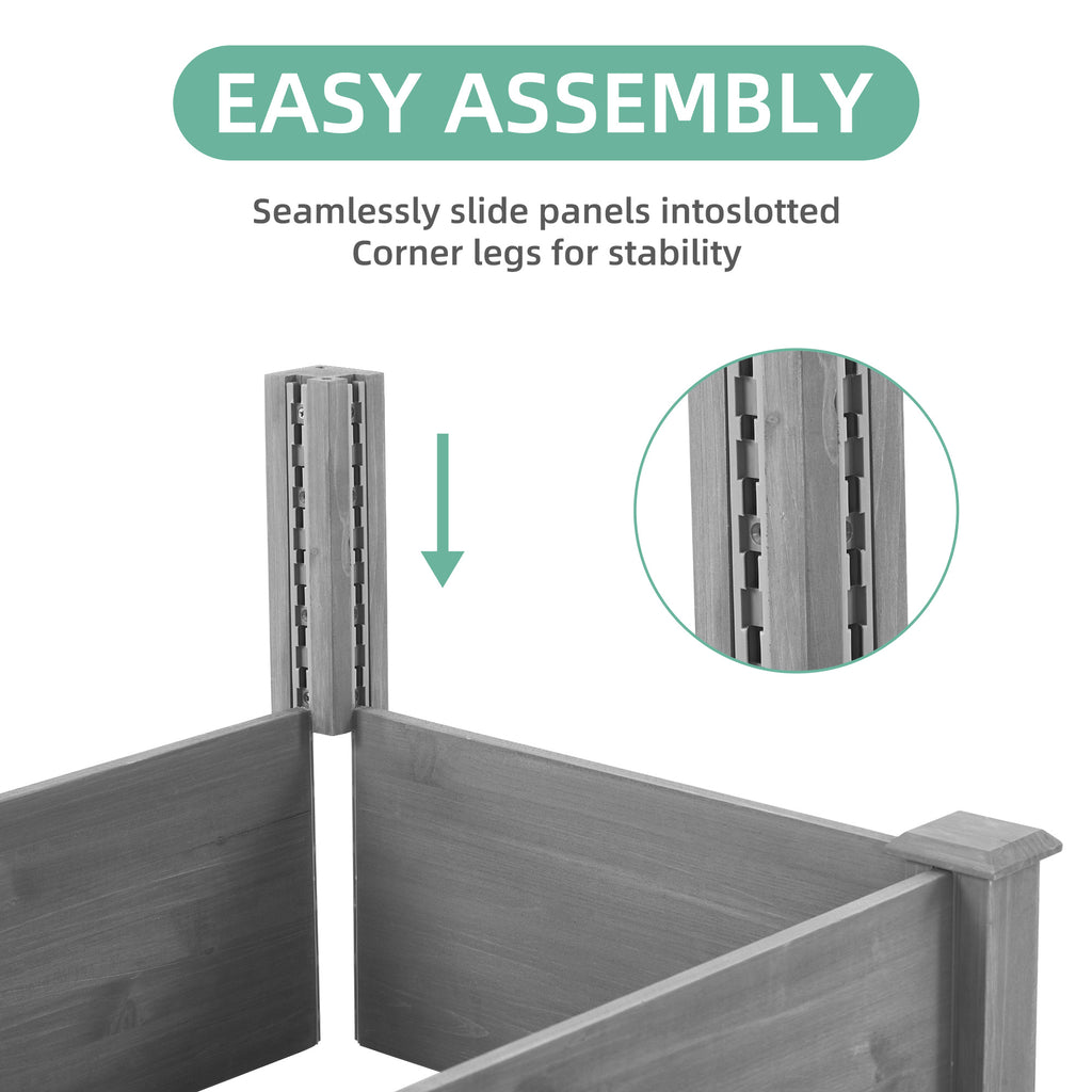 Anthony & Home Atelier Cedar Raised Garden Bed 96x28x10 outdoor planter box with tool-free assembly and natural wood finish.