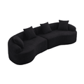 Anthony & Home Atelier Chenille Collection curved modular sectional sofa with plush chenille fabric and contemporary design.