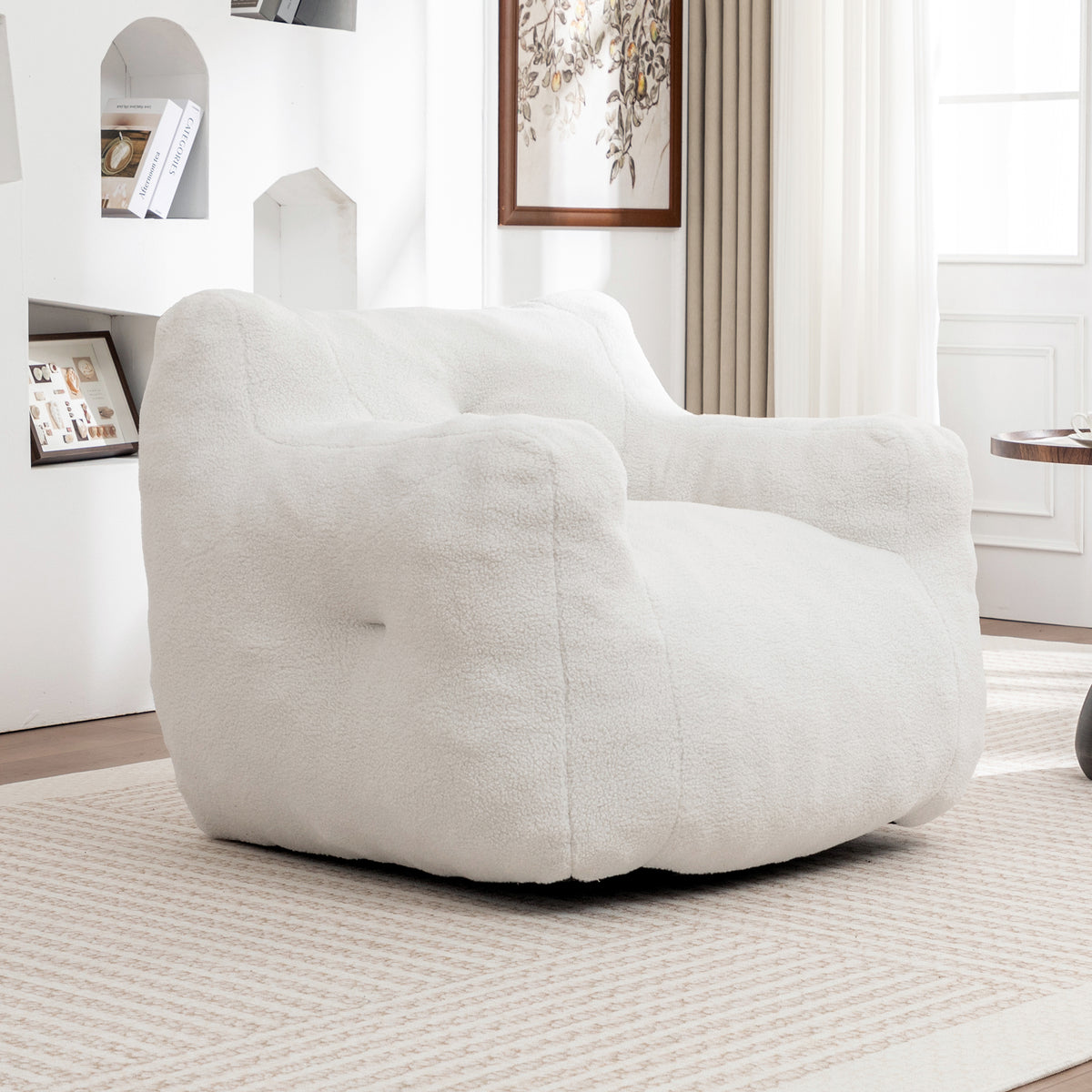 Anthony & Home foam-filled bean bag chair with armrests, perfect for living room or bedroom relaxation and casual seating.