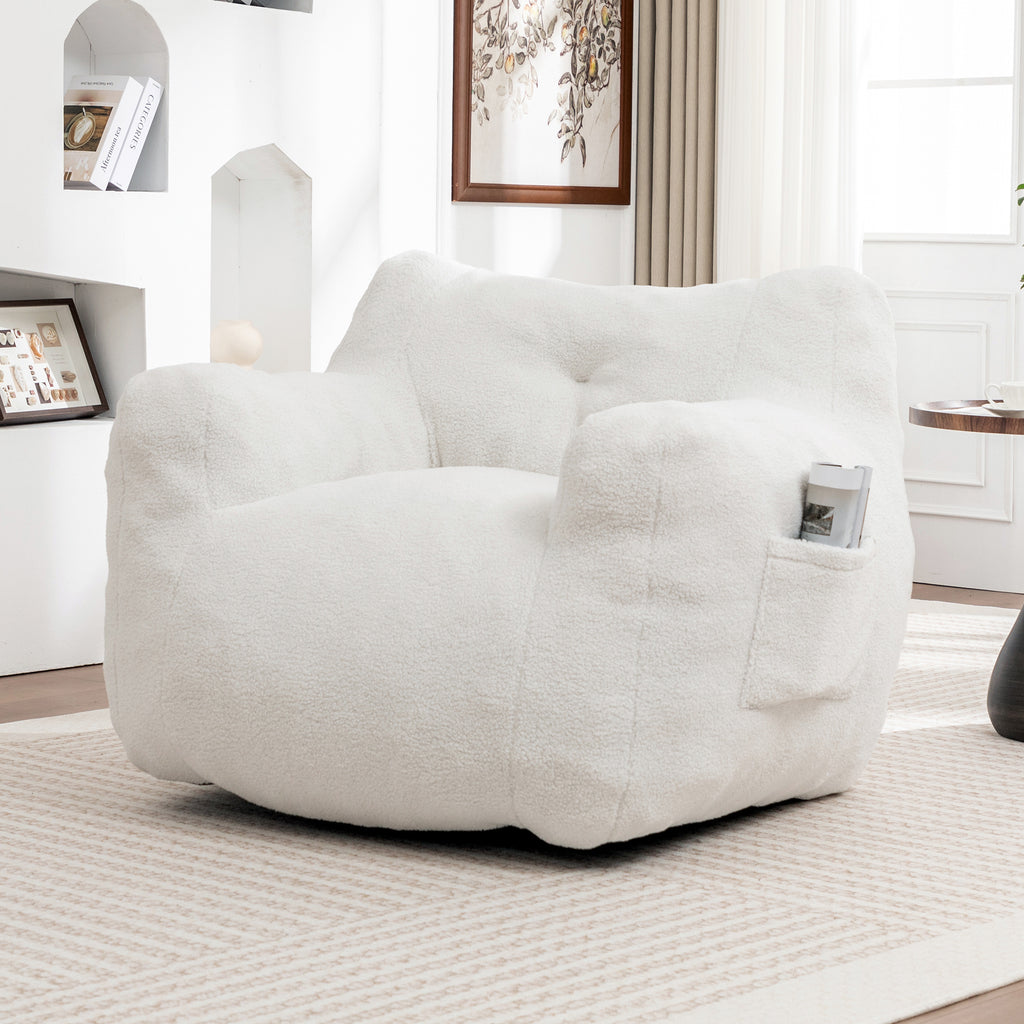 Anthony & Home foam-filled bean bag chair with armrests, perfect for living room or bedroom seating.