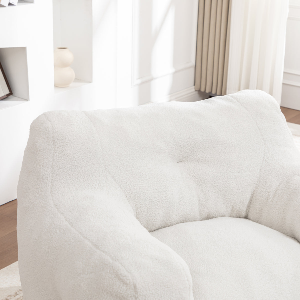 Anthony & Home foam-filled bean bag chair with armrests, perfect for living room or bedroom relaxation and casual seating.