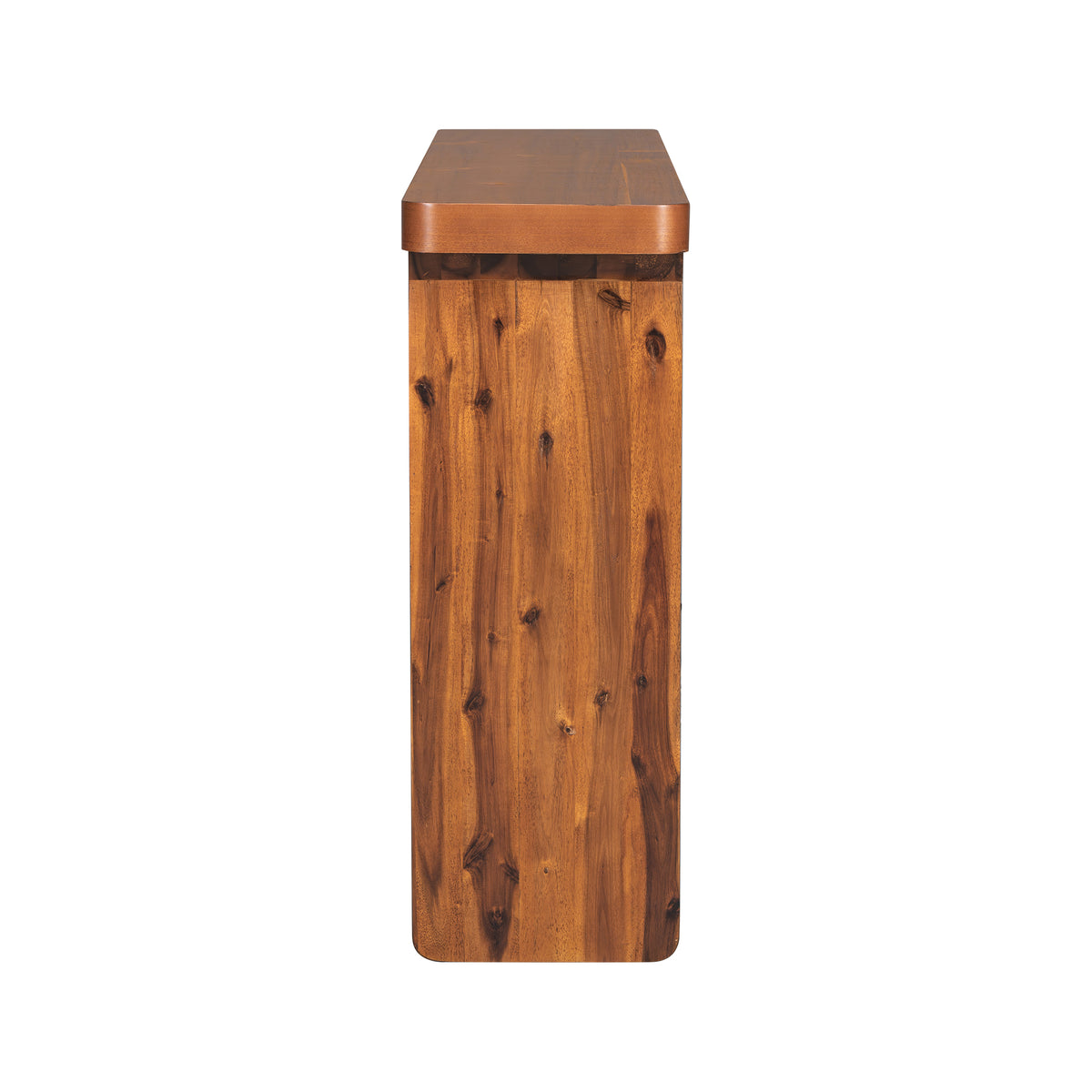 Anthony & Home Atelier console table in acacia veneer with square legs, 60-inch entryway table for hallways and entryways