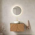 Anthony & Home Atelier floating vanity with black sintered stone countertop and white ceramic basin, modern bathroom furniture.