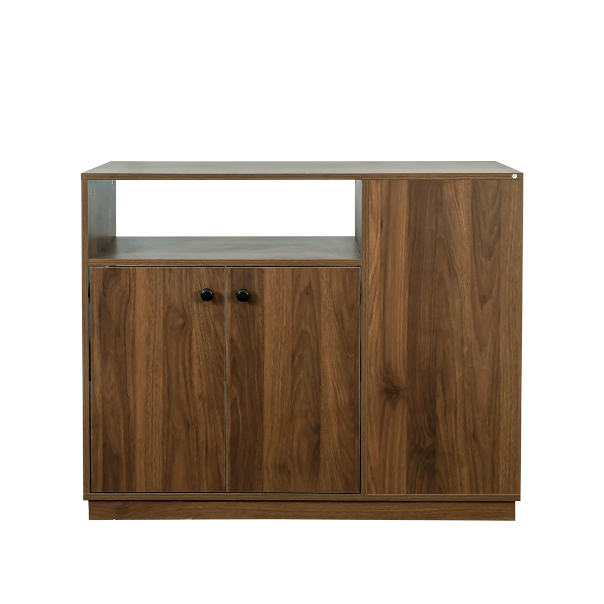 Anthony & Home Atelier glass sliding door kitchen sideboard with sleek glass panels and modern design.
