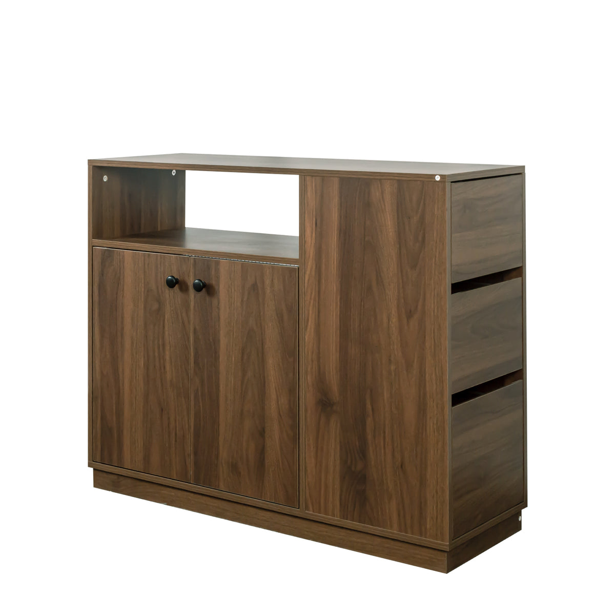Anthony & Home Atelier glass sliding door kitchen sideboard with sleek design and spacious storage.
