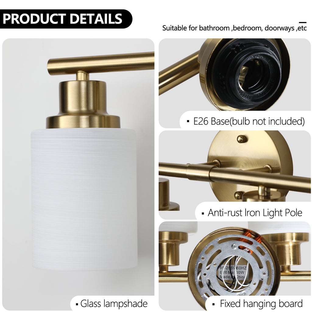 Anthony & Home Atelier Gold Finish Six-Light Vanity Wall Sconce with elegant gold accents and six candle-style lights.