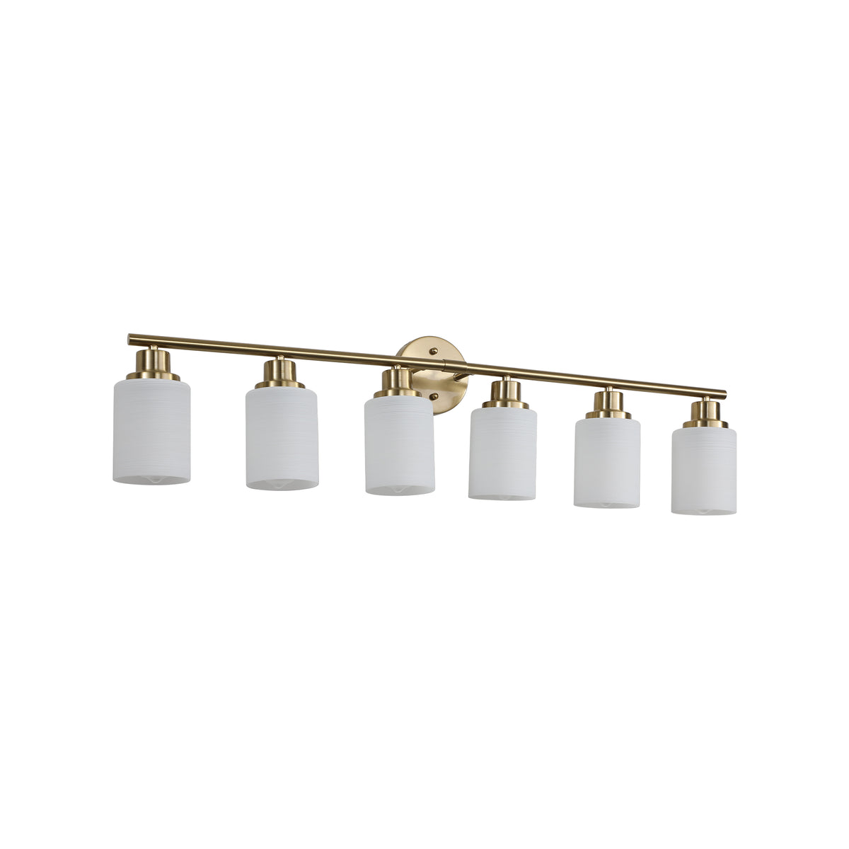 Anthony & Home Atelier Gold Finish Six-Light Vanity Wall Sconce with elegant gold-toned metal design and six light fixtures