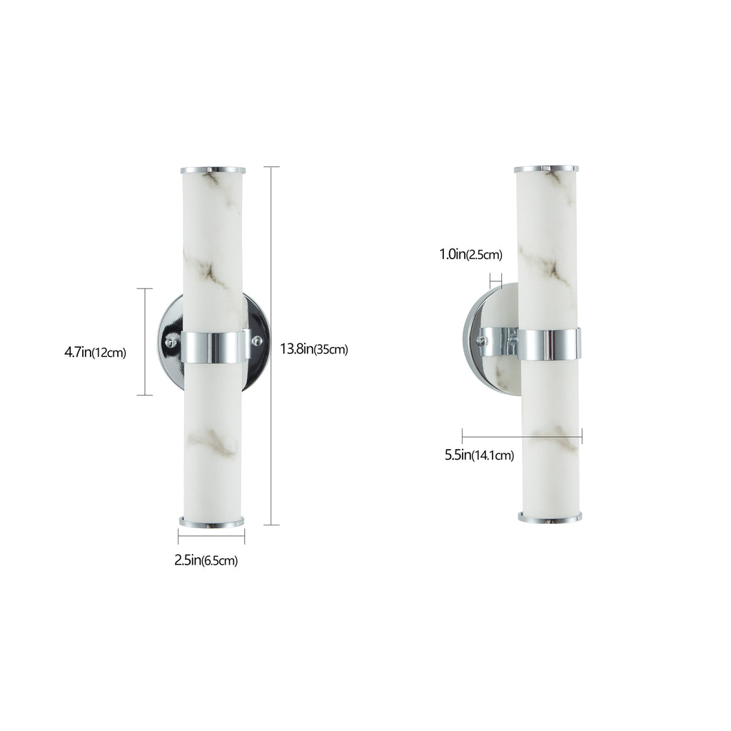 Anthony & Home Atelier marble wall sconce set of 2 with sleek modern design and elegant marble finishes mounted on a wall.