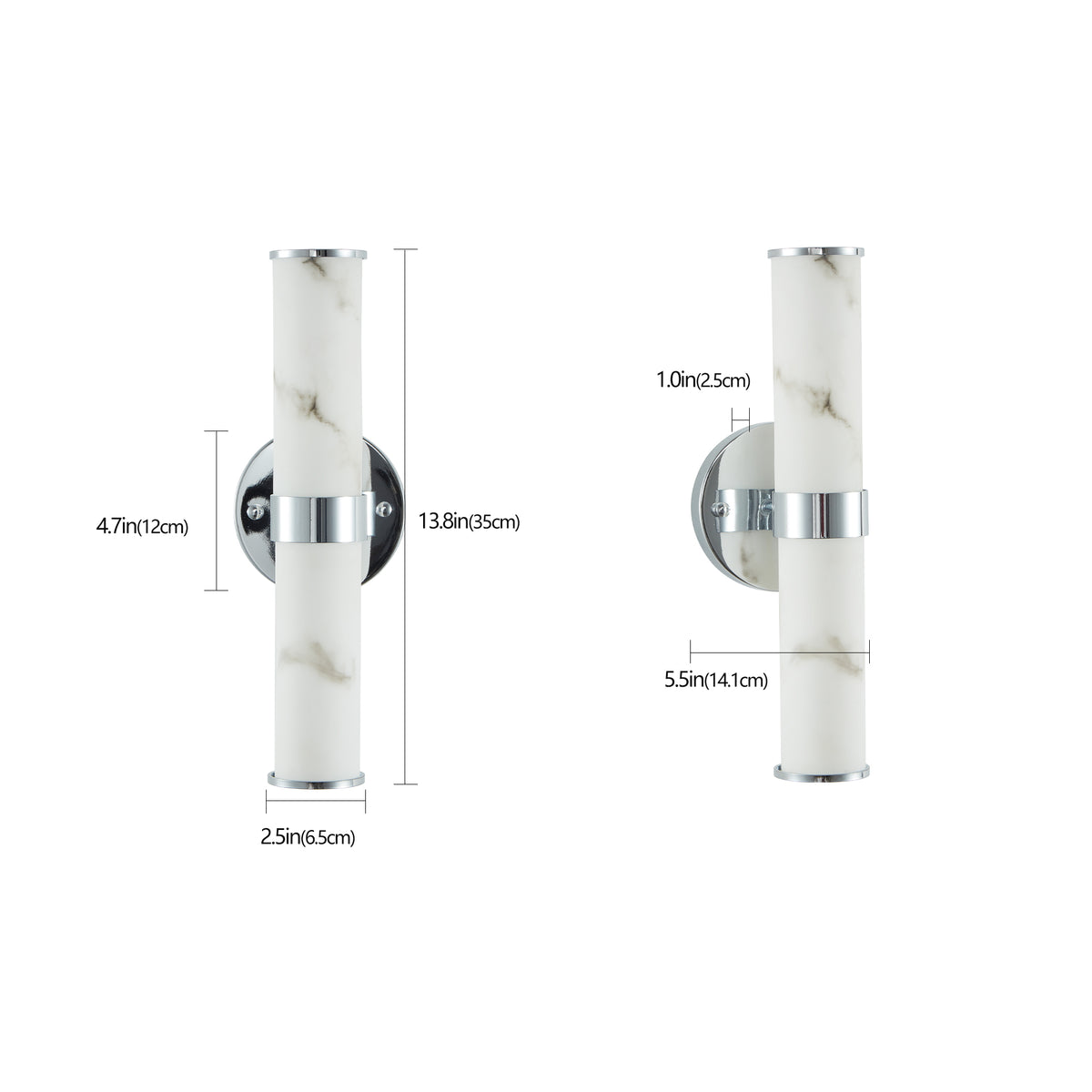Anthony & Home Atelier marble wall sconce set of 2 with sleek modern design and elegant marble finishes mounted on a wall.