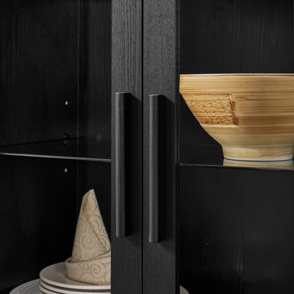 Anthony & Home modern retro storage cabinet with integrated lamp, featuring sleek wood finish and stylish design.