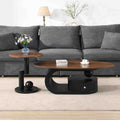 Set of two black iron and MDF Atelier nesting coffee tables by Anthony & Home, modern living room furniture.