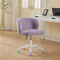 Violet Atelier rabbit-hair office chair with metal base by Anthony & Home, featuring plush seating and sleek modern design
