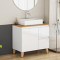 Anthony & Home Atelier solid wood bathroom vanity with sleek countertop and modern design, showcasing storage drawers and contemporary style.