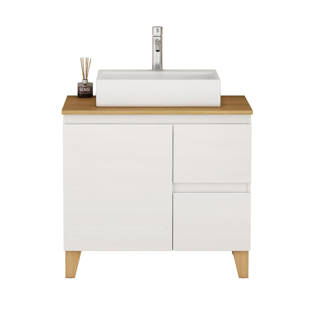 Anthony & Home Atelier solid wood bathroom vanity with sleek countertop and modern design, showcasing a stylish bathroom furniture piece.