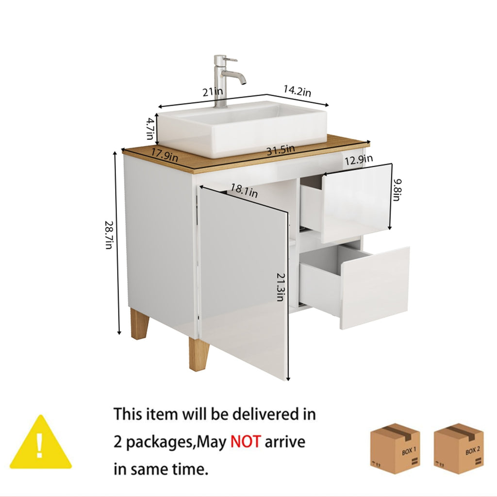 Anthony & Home Atelier solid wood bathroom vanity with modern design, featuring a spacious countertop and stylish storage drawers.