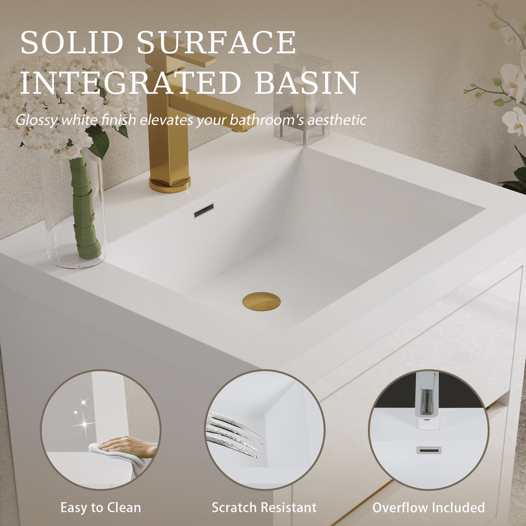Anthony & Home Atelier stone resin wall-mounted vanity with sink and soft-close drawers, modern bathroom vanity unit