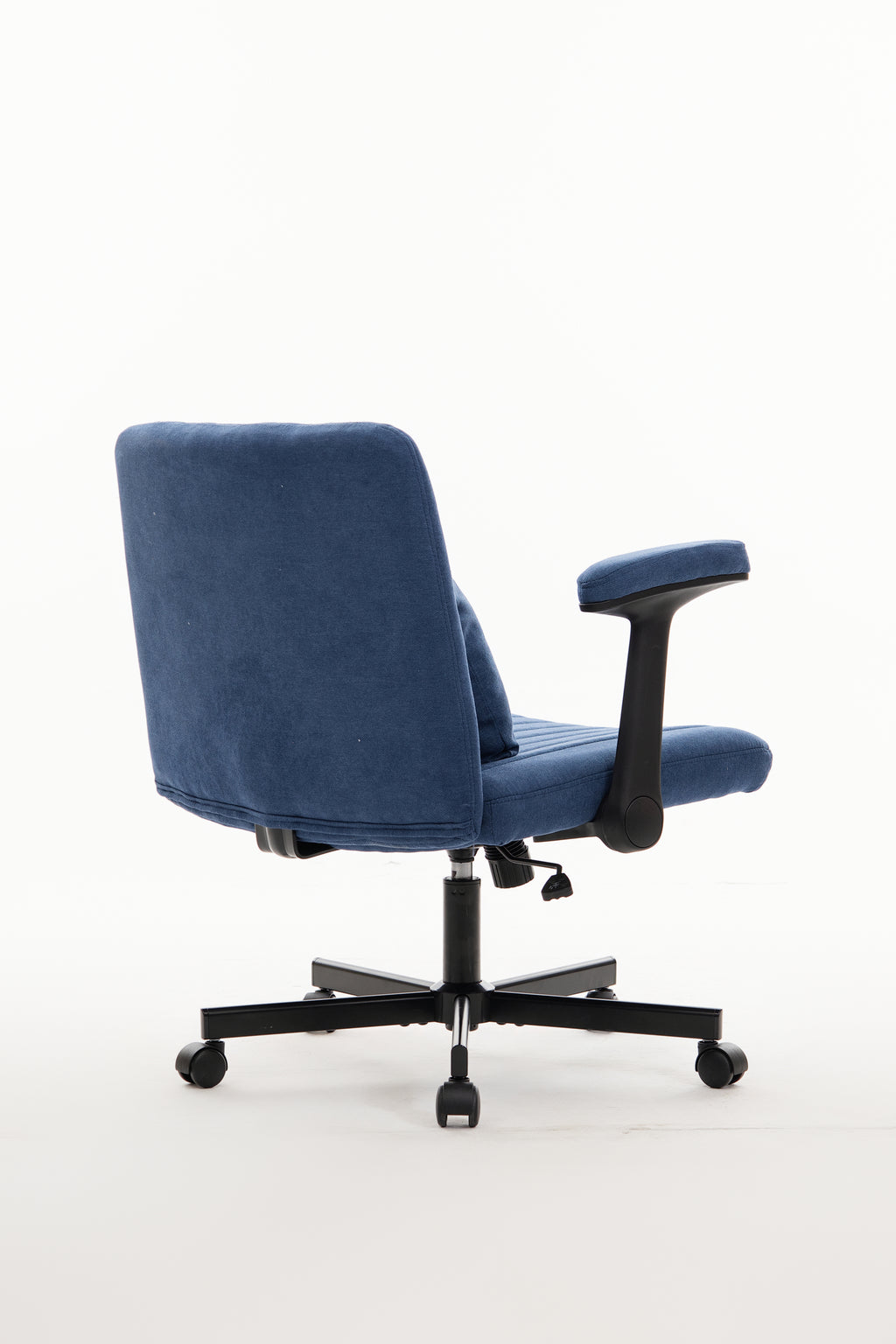 Anthony & Home Atelier velvet office chair with crisscross armrests, featuring plush upholstery and modern design.